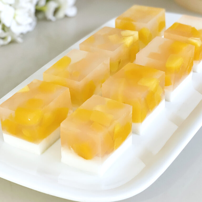 Mango Coconut Milk Agar-agar Jelly | 芒果椰奶燕菜糕