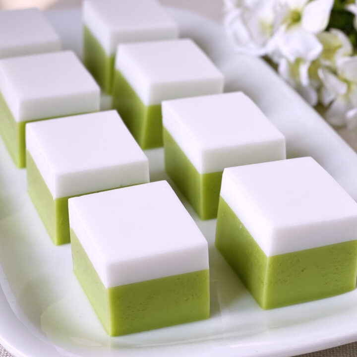 Pandan Coconut Milk “Kuih Talam” Agar-agar Jelly | “Kuih Talam” 香兰叶椰奶燕菜果冻布丁