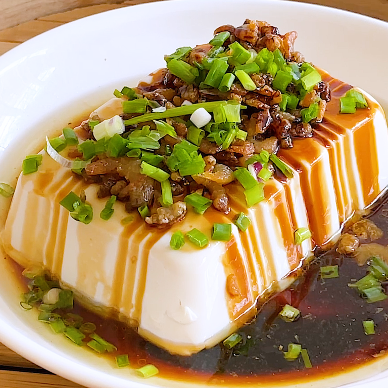 Easy Chinese Style Steamed Tofu | Steamed Tofu with Dried Shrimps