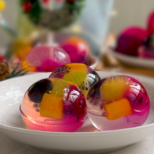 Fruit Jelly Balls for Christmas | 果冻球食谱, 燕菜糕食谱