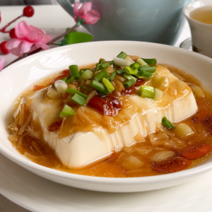 Steamed Tofu with Dried Scallops, Steamed Tofu Chinese Style | 干贝蒸豆腐食谱