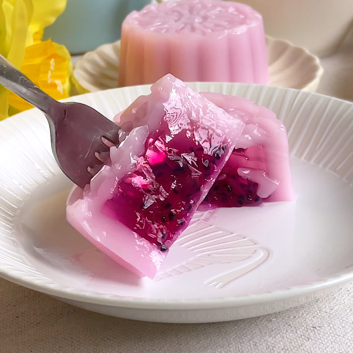 Dragon Fruit Agar-agar Jelly Mooncake | Agar-agar Recipes | Mid Autumn Festival Mooncake | 火龙果燕菜果冻月饼