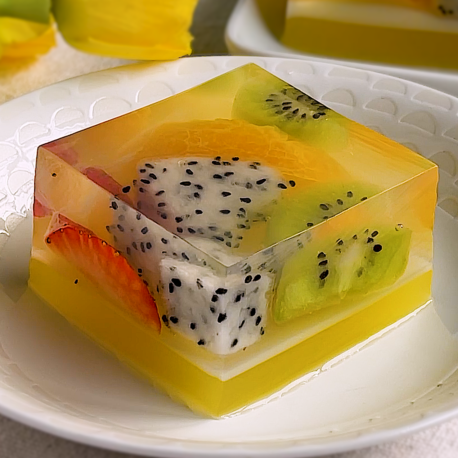 Fruit Jelly Cubes | Agar-agar Recipes | 果冻块食谱 | 燕菜糕食谱
