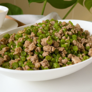 Stir Fry French Beans with Minced Pork 法国豆炒肉碎