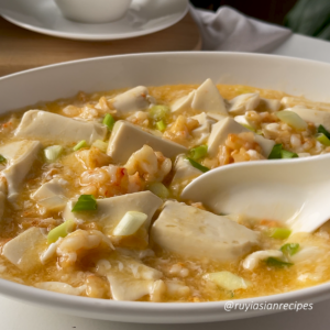 Tofu with Silky Prawn Egg Drop Sauce