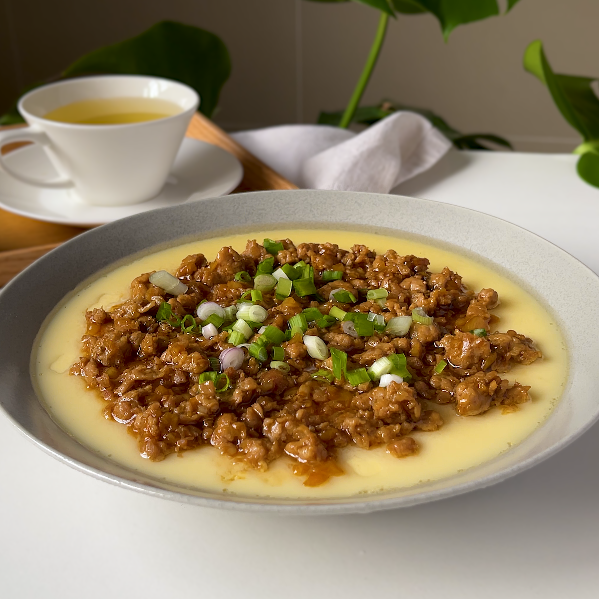 Steamed Egg with Minced Pork Recipe_Chinese Recipe