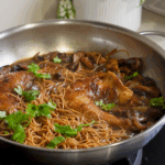 One Pot Braised Chicken and Mushroom Noodles Recipe