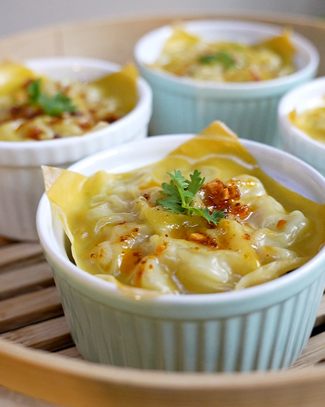 Steamed Dumplings in a bowl; Dumpling recipe; wanton recipe