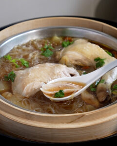 Steamed Chicken with Winter Melon and Glass Noodles
