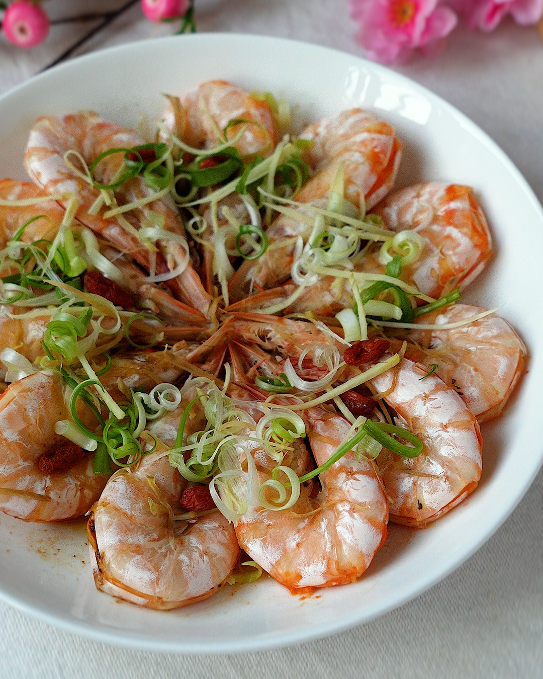 Steamed Drunken Prawns