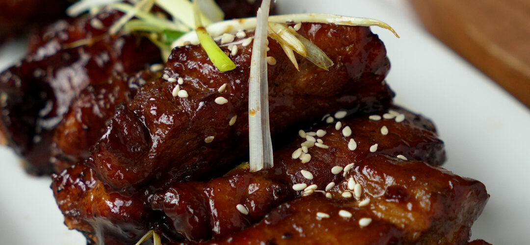 Sticky Sweet Honey Pork Ribs with Sesame Seeds